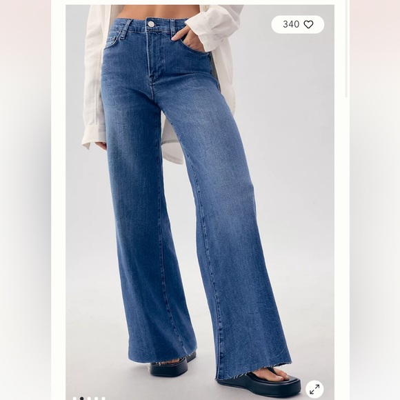 FRAME Le Slim High-Rise Palazzo Jeans - Picture 1 of 4